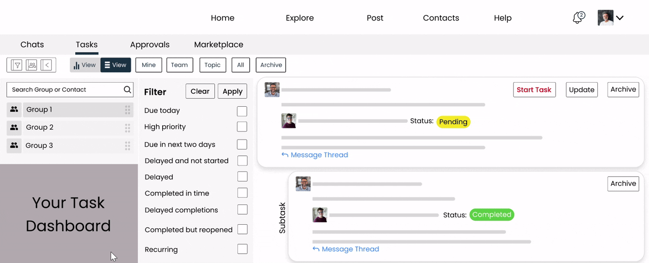 Stop searching. Start tracking - in the same place you chat.