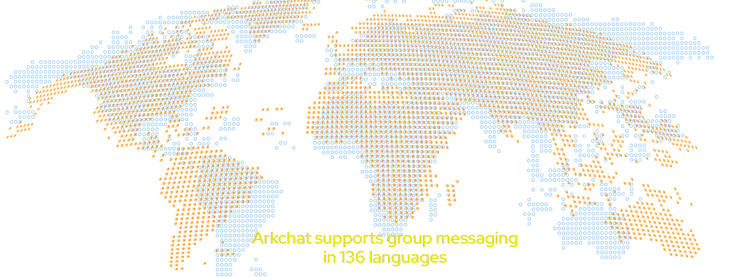 Arkchat messaging app: Manufacturers can chat with others in 136 languages. Web screen