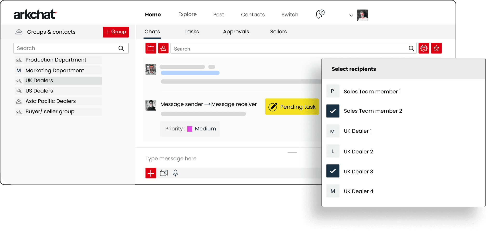 Arkchat messaging app: Manufacturers can reduce response time by collaborating with dealers vendors and customers on Arkchat wen screen image
