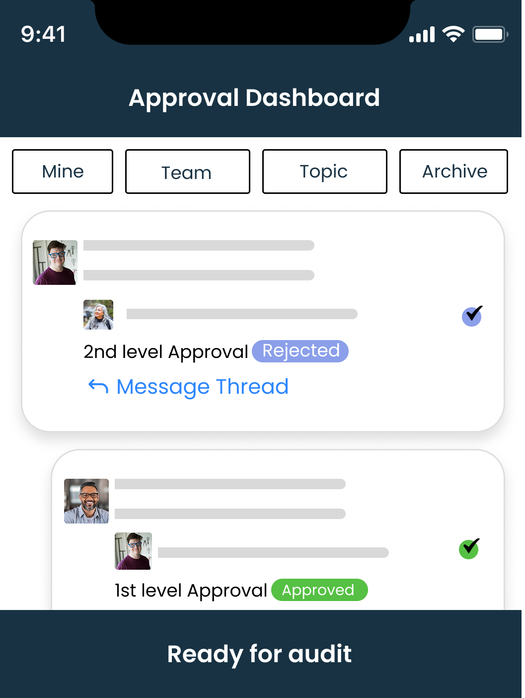 Automatic compliance and audit readiness built into your workflow - Mobile